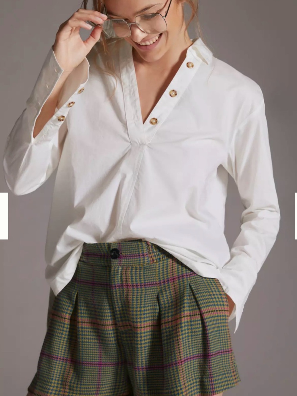 NEW White shirt size Xs Henley Popover type by Maeve By Anthropologie